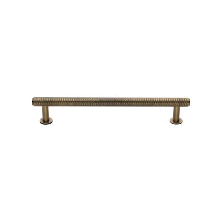 Heritage Brass Cabinet Pull Knurled Design with 16mm Rose 128mm CTC Antique Brass finish