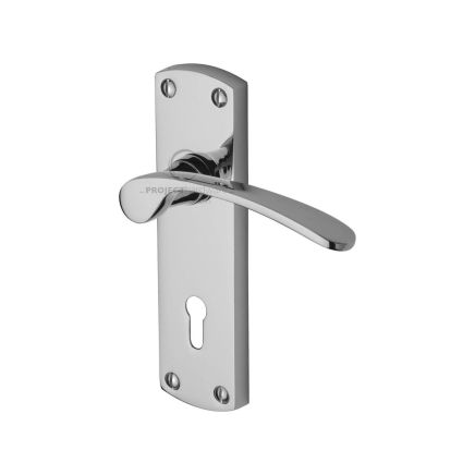 Project Hardware Door Handle Lever Lock Luca Design Polished Chrome finish