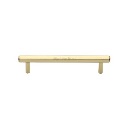 Heritage Brass Cabinet Pull Hexagon Design 128mm CTC Polished Brass finish