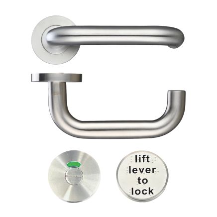 Zoo Hardware 19mm Lift to Lock Tubular Return to Door Lever set -Push On Rose - Grade 304 - Satin Stainless
