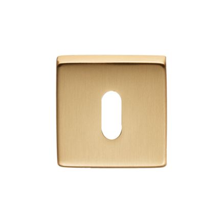 Square Standard Key Escutcheon - Satin Brass