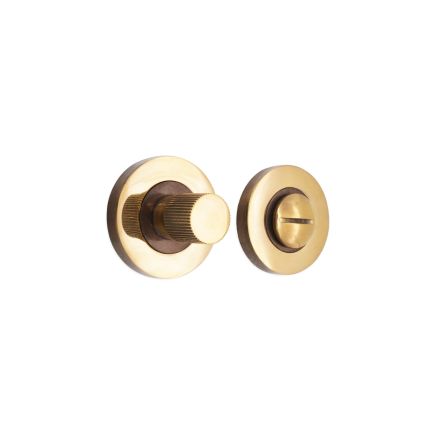 Linear Knurlmond Thumb Turn & Release Aged Brass