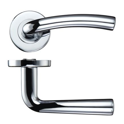 Zoo Hardware Seville lever on round rose - Polished Chrome
