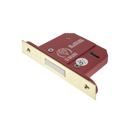 Atlantic 5 Lever Key Deadlock [BS] 3" - Polished Brass