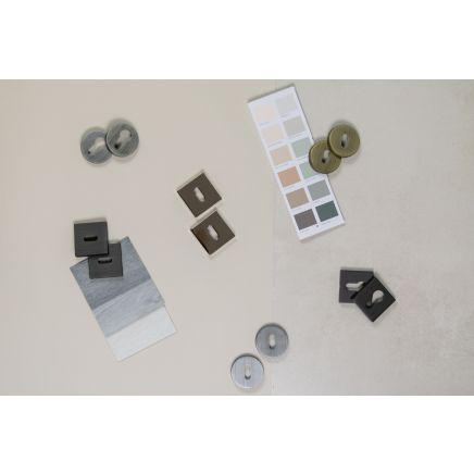 Forme Euro Escutcheons on Minimal Round Rose - Urban Bronze