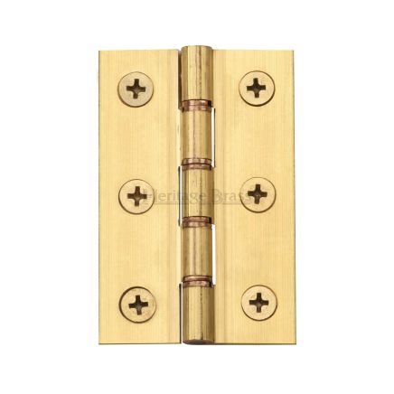 Heritage Brass Hinge Brass with Phosphor Washers 3" x 2" Natural Brass finish