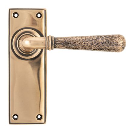 Polished Bronze Hammered Newbury Lever Latch Set