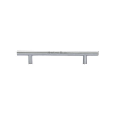 Heritage Brass Cabinet Pull Bar Design 128mm CTC Satin Chrome Finish