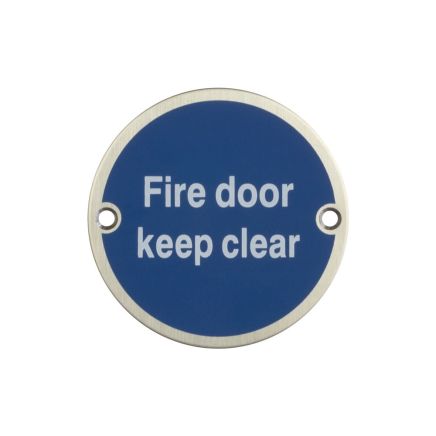 Stainless Steel Fire Door Keep Clear 75mm Satin Stainless Steel - By Frelan Hardware - JS108SSS