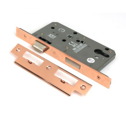 Polished Bronze Euro Din Sash Lock - 60mm Backset/72mm Centre