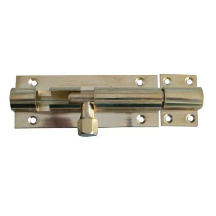 Jedo Brass Straight Barrel Bolts 102x25mm Polished Brass - By Frelan Hardware - J1001BE