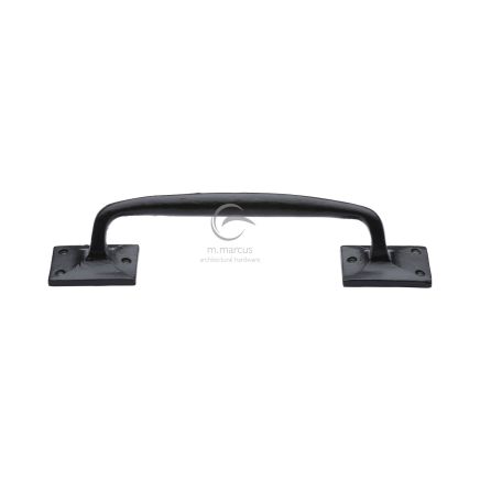 Black Iron Rustic Door Pull Handle Cranked Design 12"
