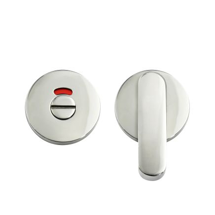Zoo Hardware Accessible Peanut Turn and Release with Indicator complete with Escutcheons - Grade 304 - Polished Stainless