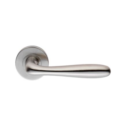 Lever On Sprung Rose - Satin Stainless Steel