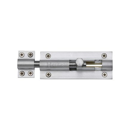 Heritage Brass Door Bolt Straight 4" x 1.5" Satin Chrome finish