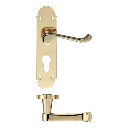 Zoo Hardware Oxford Lever Euro Lock (47.5mm c/c) Furniture 170 x 42mm - Brass