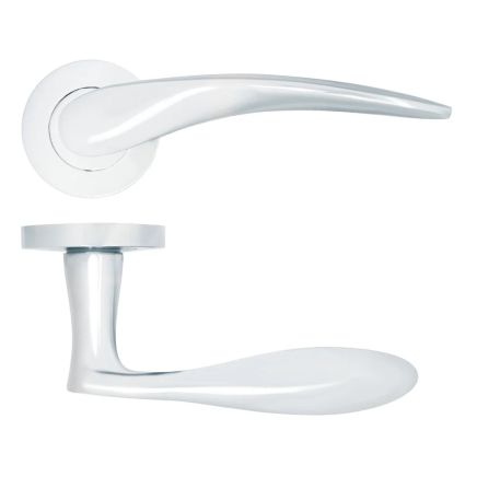Zoo Hardware Merida lever on rose - Polished Chrome