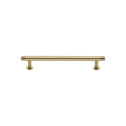 Heritage Brass Cabinet Pull Contour Design with 16mm Rose 96mm CTC Polished Brass finish