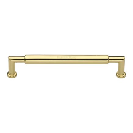 Heritage Brass Cabinet Pull Bauhaus Round Design 203mm CTC Polished Brass Finish