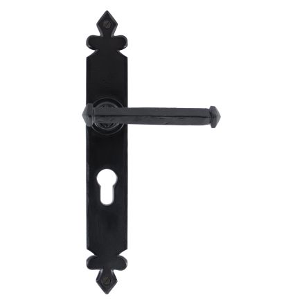 Black Tudor Lever Euro Lock Set