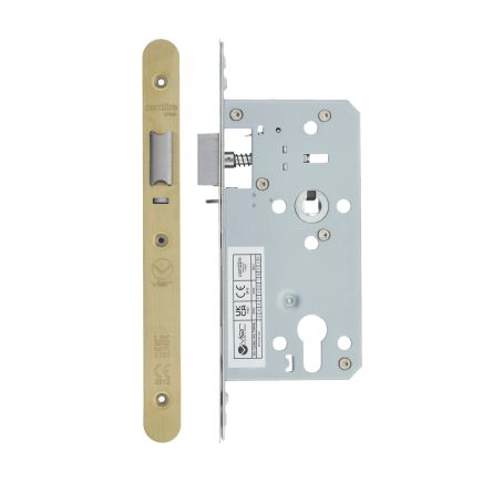 Zoo Hardware 2 Piece - DIN night latch - 72mm c/c - backset 55mm - radius - Brass