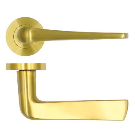 Satin Brass Como Lever On Rose