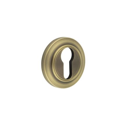 Burlington Euro Profile Escutcheons Chamfered Rose Antique Brass - By Frelan Hardware - BUR-61AB-72AB