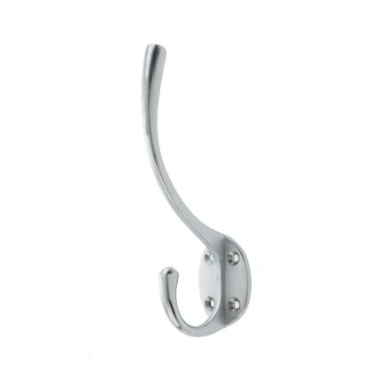 Jedo Solid Brass Hat & Coat Hook 142mm Satin Chrome - By Frelan Hardware - JV60SC