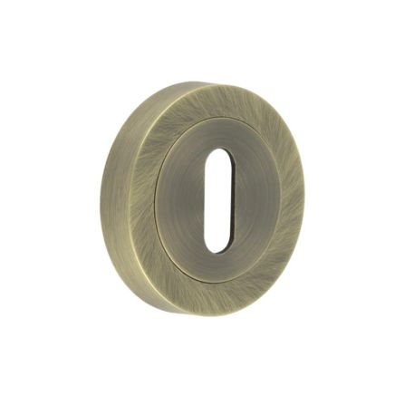 Jedo Designer Standard Keyway Escutcheons on 50mm Round Rose Antique Brass - By Frelan Hardware - JV503AB