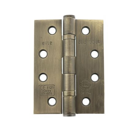 Atlantic Ball Bearing Hinges Grade 13 Fire Rated 4" x 3" x 3mm - Matt Antique Brass (Pair)