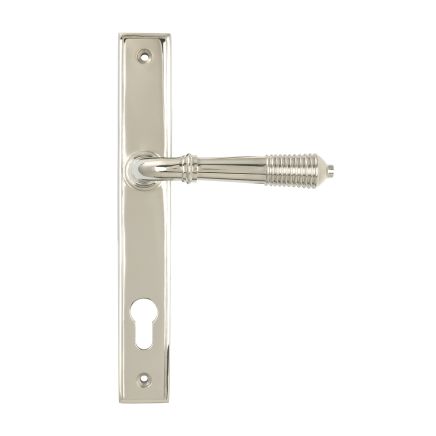 Polished Nickel Reeded Slimline Lever Espag. Lock Set