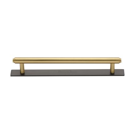 Heritage Brass Cabinet Pull Step Design with Plate 160mm CTC Matt Bronze/Satin Brass Finish