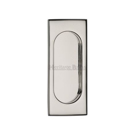 Flush Pull Handle 105mm Polished Nickel Finish
