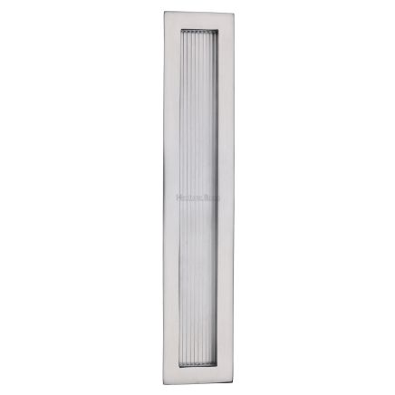 Reeded Rectangular Flush Pull 300 x 58mm Satin Chrome finish
