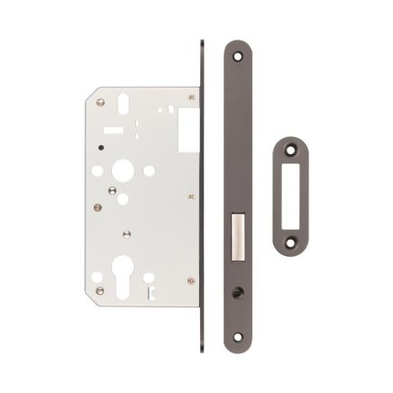 72mm Dark Bronze Din Euro Deadlock Radiused 60mm Backset - By Frelan Hardware - JL-DD60RDB