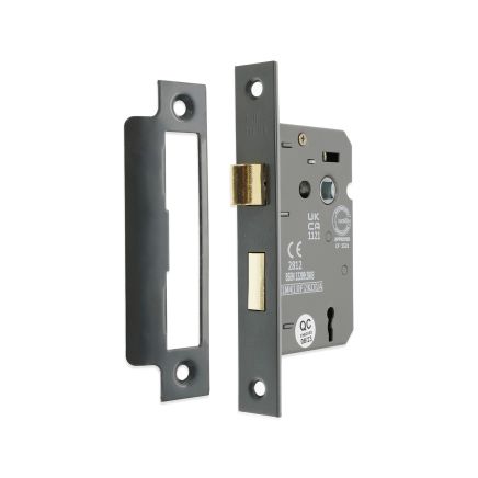 3" CE 3 Lever Mortice Sash Lock FD60 - Gunmetal Grey