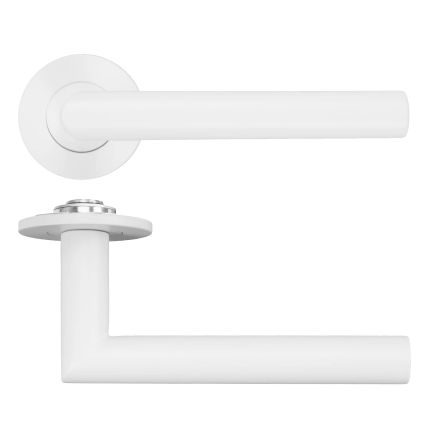 Zoo Hardware Lugano Lever on 4mm Round Slim Sprung Rose - White