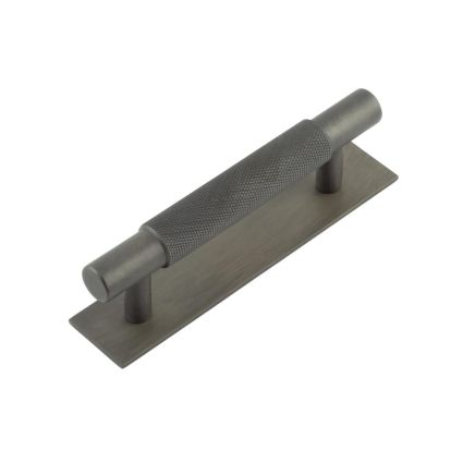 Hoxton Taplow Cabinet Handles 96mm Ctrs Plain Backplate Dark Bronze - By Frelan Hardware - HOX-2050DB-5050DB