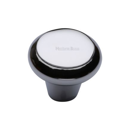 Heritage Brass Cabinet Knob Round Edge Design 38mm Polished Chrome finish