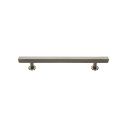 Heritage Brass Cabinet Pull Square Design with Footings 128mm CTC Antique Brass finish