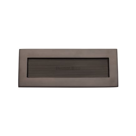 Heritage Brass Reeded Letterplate 10" x 4" Matt Bronze finishUK Registered Design Number 6202495