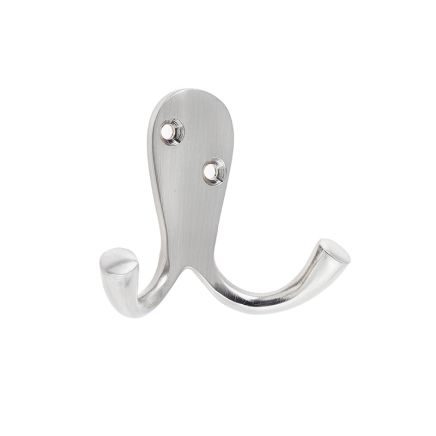 Jedo Double Robe Hooks 53mm Satin Nickel - By Frelan Hardware - JV62SN