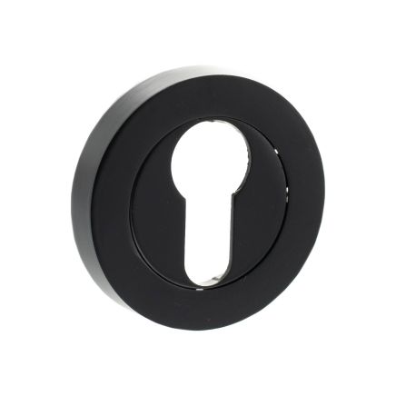 Old English Euro Escutcheons - Matt Black (Pair)