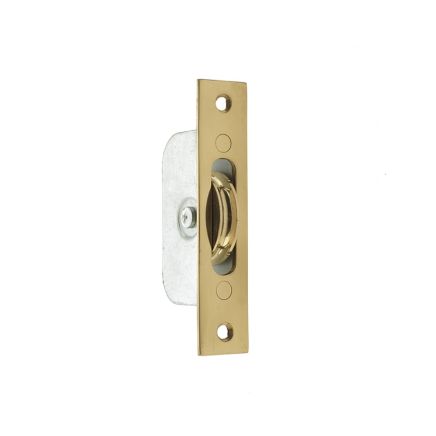 Jedo Sash Roller with Rectangular Plate 118x26mm Polished Brass - By Frelan Hardware - J995BPB