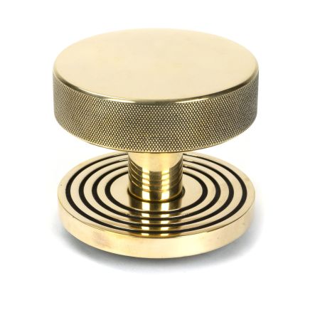 Aged Brass Brompton Centre Door Knob (Beehive)