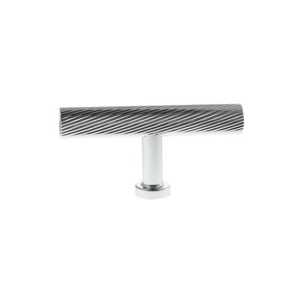Millhouse Brass Paddington Spiral T-Bar Cabinet Knob Handle - Polished Chrome