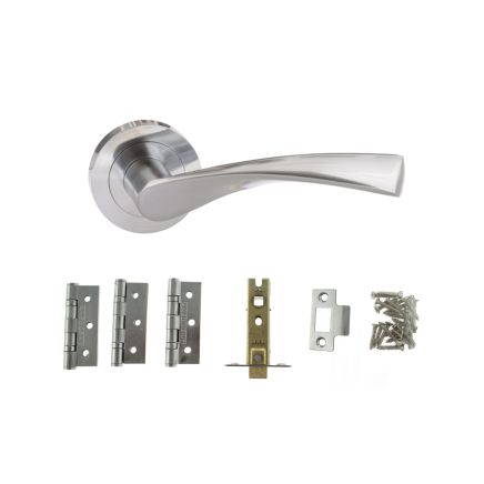 Atlantic Aqua Door Pack Bundle (2.5" Latch, 3"x2" Hingesx3) - Satin Chrome