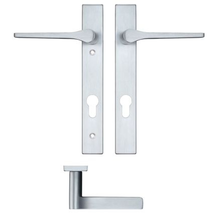 Zoo Hardware Draco lever on narrow euro backplate - Satin Chrome