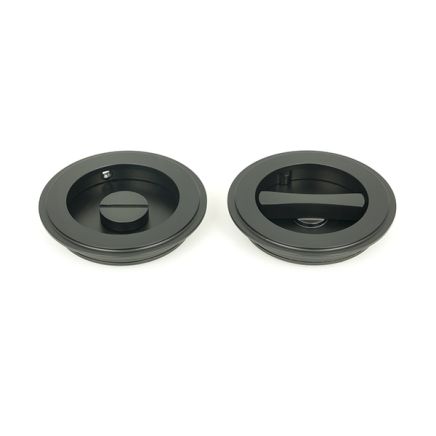 Matt Black 75mm Art Deco Round Pull - Privacy Set