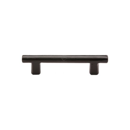 Black Iron Rustic Cabinet Pull Round Bar Design 96mm CTC